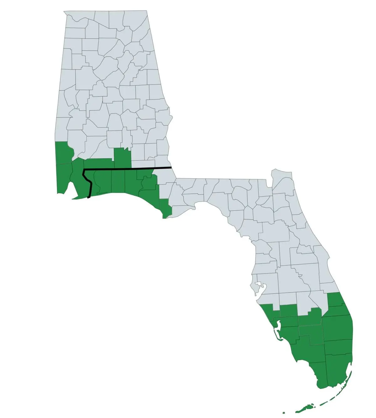 Florida service map outline